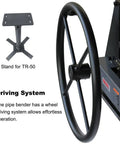 Industrial Tube Roller Bender For 2 Inch Tubing And Pipe compatible with steel, copper, aluminum featuring a manual crank handle and driving system.