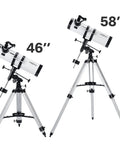 130EQ Reflector Telescope With 650mm Focal Length And 130mm Aperture Easy Manual Equatorial Mount in 46” and 58” sizes