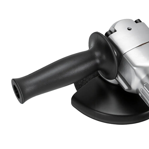 Close-up of handle on 5 Inch Pneumatic Angle Grinder Polisher 11000 RPM Air Tool. Ergonomic handheld design for cutting and grinding.