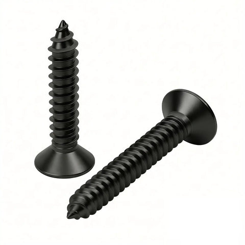 Pro Grade 304 Stainless Steel Self Tapping Screws For Wood And Sheet Metal 100 Pack Flat Head Phillips Drive, black screws