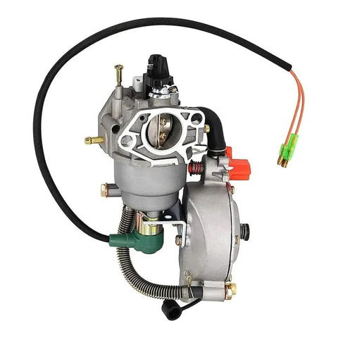 Dual Manual LPG CNG Carburetor For GX390 188F GX420 190F 11HP 13HP Engines Motorcycle Engine Spare Parts With Manual Fuel Line Switch Reliable Gas Line Carburetor For Industrial Power Equipment, with hose and switch