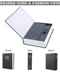 Open Extra Large 10.5 Inch Diversion Book Safe With 3 Digit Combination Lock Hidden Money Safe In Plain Sight Black Metal Lock Box