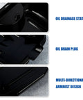 Close-up view of Premium Waste Oil Drain Basin For Car Repair And Motorcycle Maintenance with oil drainage station and drain plug.