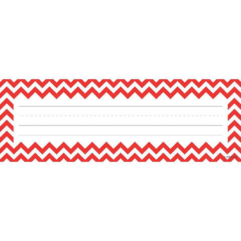 Chevron Solids Name Plates For Desks And Classrooms, 36 Pieces, Bright Red Lime Green Turquoise And Grey, Personalize Student Desks