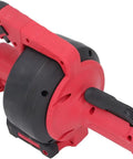 Heavy Duty Cordless Drain Auger With Motorized Cable Feed That Nukes Stubborn Clogs Fast 7 Meter Electric Drain Snake showing black and red design and flexible cable.