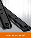 Heavy Duty Cold Rolled Steel Drawer Slides 8 To 20 Inch Adjustable Two-Section Cabinet Tracks, close-up view with smooth finish