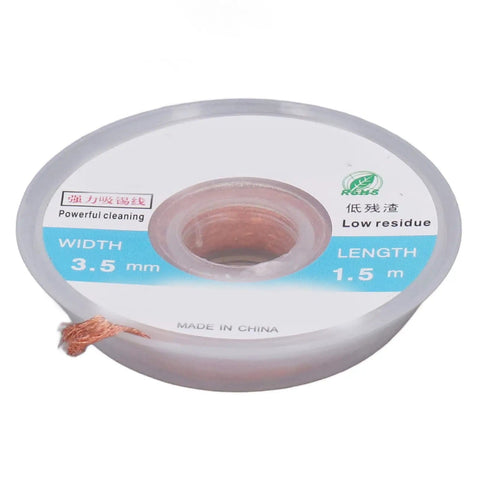 Pro Grade Solder Wick Braid Kit 5Pcs Copper Desoldering Wire For Electronics Repair, 1.5m Length, 3.5mm Width on spool