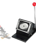 Square Magnet Button Cutter For Paper And Photos, 2x2 Inch Punch Cutter with red ergonomic handle and heavy-duty base