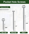Pocket Hole Screws One And A Quarter Inch, 320 Pcs Exterior Wood Screws Size 8 By One And A Quarter, Asymmetric Quick Drive Thread