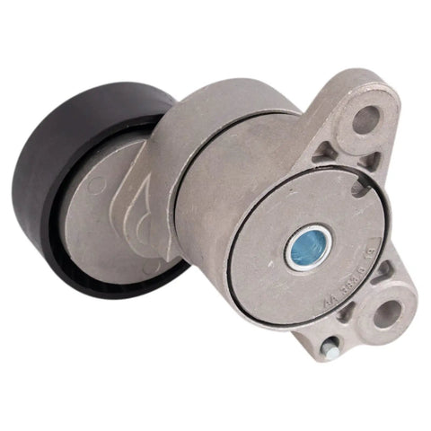 Heavy Duty Serpentine Belt Tensioner Drive Kit Replaces Broken Parts Keeps Engine Humming Smooth Compatible With 1345A008 4891595AB To Stop Squealing Noise Make Ride Run Great Save Money Buying Quality Pieces For Maintenance Today. serpentine belt tensioner assembly, metal, front view