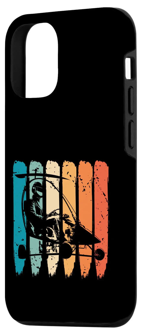 Dope Retro Gyrocopter Pilot Inspired Phone Case For iPhone 12 And 12 Pro, Vintage Autogyro Gyroplane Art For Aviation Fans