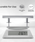 12 Inch Stainless Steel Sliding Barn Door Handles And Pulls Set With Flush Mount Hardware on digital scale, weighs 2.67 pounds.