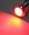 Red illuminated Four Pack Round 10mm Prewired LED Indicator Light, Common Anode, 12-24V DC, IP67 Waterproof with IK10 tough build