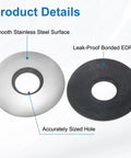 45Pcs M10x25mm Bonded Sealing Washers Featuring 304 Stainless Steel On One Side And EPDM Rubber On The Other Waterproof Gaskets For Screws Bolts ID 10mm OD 25mm Thickness 3.5mm Durable Leak Proof Seals For Outdoor And Indoor Use. Close-up of bonded washer surfaces and center hole