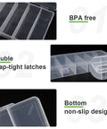 Clear See Through Plastic Storage Box 2 Pack Grab And Go Portable Organizer with snap-tight latches and non-slip design.