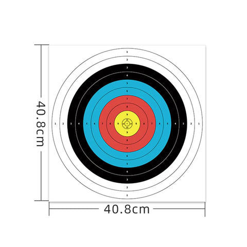 50 Pack Archery Paper Targets For Airsoft, BB Guns And Air Rifles, Thick Wood-Free Offset Paper, 15.75 By 15.75 Inches, target view