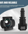 No Sweat Auto Fuel Line Quick Connect Male Female Joint Fitting Straight Hose Adapter showing two sides of the fitting.