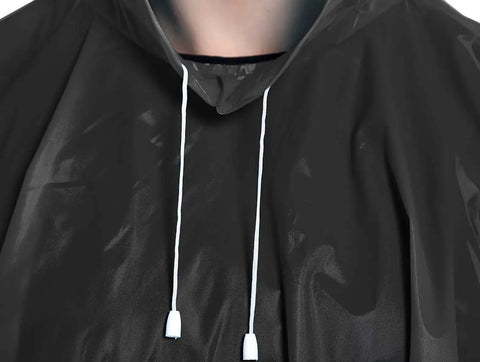 Close-up of Waterproof Reusable Rain Ponchos For Adults Two Pack With Drawstring Hood EVA Material Eco Friendly