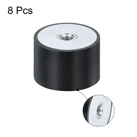 8 Pack M6 Female Thread Rubber Mounts 30X20MM Shock Absorber Isolation Pads With Flat Silent Block Base for machinery shown.