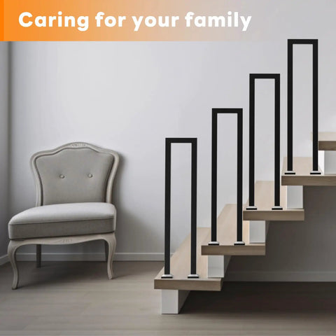 Rock Solid U Shaped Staircase Handrail Built Tough Floor Mounted Wrought Iron Railing With Dead Grip Durable Finish For Indoor Outdoor Steps Porch Loft Hallway Entryway on stylish staircase