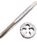 Pro Grade 1/4-32 UNEF Tap and Die Set Right Hand HSS for Metalworking, showing tap and die on white background