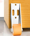 Premium Top Shelf Heavy Duty Vertical Track Roller Wheels With Tough Rubber Casters And Zero Sag Design For Smooth As Silk Sliding Door Glide On Scratch Proof Floors mounted on a wooden surface.