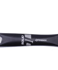 Close-up of a black forged 6061 T6 alloy crank arm from Beefy 130mm BCD 52T Bike Crankset with logo visible