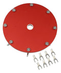 Portable Shortwave Antenna Grounding Grid Plate, Aluminum 11 Cm Red Disk With Fork Terminals, Easy Setup Grounding Network