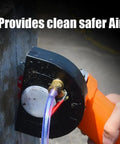 Angle Grinder Shield Kit With Dust Guard Shroud 360 Degree Pro Grade Protective Cover, shown in use against a wall surface