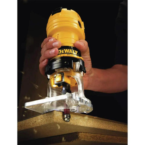 Person using Beast 4.5 Amp Variable Speed Laminate Trimmer With One Quarter Inch Collet, 16,000 To 35,000 RPM, Heavy Duty Plastic Base