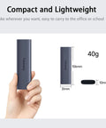 Ultra Fast 2TB External SSD With USB 3.2 Gen2 Type C, Aluminum Alloy Portable Solid State Drive dimensions and weight