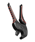 Ratcheting PVC CPVC Pipe Cutter with wide jaw and anti-fatigue grip, ideal for pro plumbers and contractors on site.