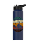 Retro Gyrocopter Themed Vintage Aviation Water Bottle For Pilots And Flight Crew, Stainless Steel Insulated Bottle