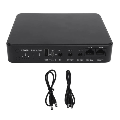 Heavy Duty Mini Ups Battery Backup Delivering Major Peace Of Mind With A Steady 10400mah Reserve And Six Amp Ports, front view showing ports.