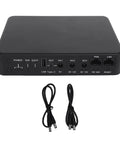 Hassle Free Mini UPS Battery Backup With 10400 Mah Capacity And Six Versatile Ports To Keep Home Routers And Surveillance Cameras Running Smoothly Without Sweat, black power supply unit with multiple outputs.