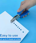 1/4 Inch Hole Puncher For Crafts with blue soft grip punching holes in paper