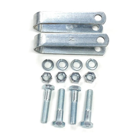 4 Inch Pulley Clevis Strap Kit for Extension Springs, Beefed Up Steel Construction, Zinc Plated, hardware included
