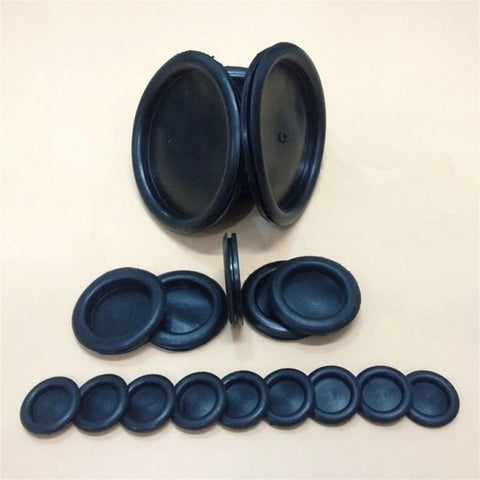 Tough As Hell 50Mm One Sided Rubber Wire Grommet Gasket Kit Plus O Rings For Fast Wire Passes close-up of black rubber grommets