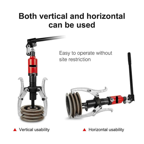 Heavy Duty Hydraulic Wheel Bearing Puller 10 Ton Capacity Hub Remover Tool With 250 Millimeter Reach And Grease Monkey Trusted Design for vertical and horizontal use.