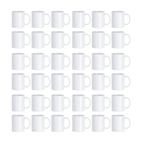 11 Oz White Sublimation Mugs Blank Bulk Pack 36 White Ceramic Coffee Cups With Quality Sublimation Coating For Cricut Mug Press