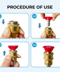 Step-by-step attachment guide for High Pressure Garden Hose Nozzle With Metal Power Washer Wand, 3 Spray Tips, Brass Connector
