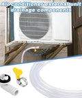 3ft Air Conditioner Drain Hose With Durable Elbow Fitting For Window Units And Mini Splits, No Mess Quick Setup shown with components