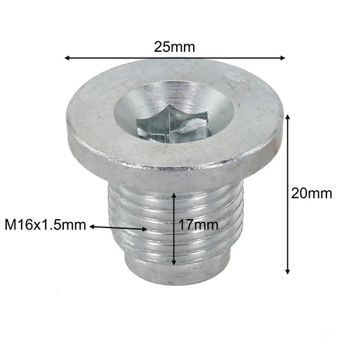 Heavy Duty Solid Aluminum Oil Drain Plug And Gasket Kit For Bmw And Mini Cooper R56 R57 Fits 11137585928 Perfect Seal No Leaks Quick Install, M16x1.5mm 25mm