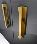 Self Adhesive Edge Fingerpull Door Handle Set 2 Pack No Screws Required Peel And Stick Installation brass gold on dark surface