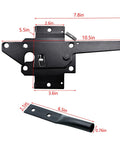 Heavy Duty Self Locking Post Mount Automatic Gravity Lever Gate Latch For Wooden Fences With Fasteners Black Powder Coated Steel