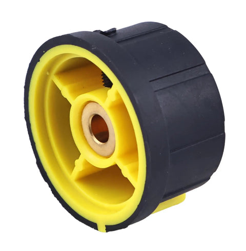 Shop Proven Drop Dead Smooth Replacement Speed Control Knob Handle For JLG Boom Lift 2560136 close-up view showing black and yellow design.
