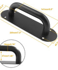 2 Pack Matte Black Door Handle Pull Plate Set For Barn Doors And Cabinets, Beefy Yet Sleek Heavy Duty Stainless Steel Sliding Door Pulls, 7.8 Inch Long By 2.5 Inch Wide, Mounting Hole Spacing 5.5 Inch By 1.8 Inch, Includes 8 Screws