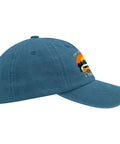 Side view of Im Sexy And I Tow It Vintage Camping RV Camper Truck Hat For Men Funny Adjustable Cap with sun graphic.