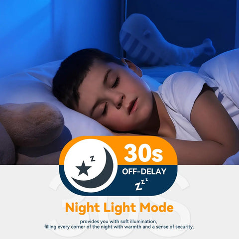 Child sleeping peacefully under dim 7 Ring LED Ceiling Light With Remote, Dimmable 2800K-7000K Flush Mount in night light mode.