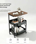 Versatile 2 Tier Rolling Utility Cart With Solid Wood Top And Reinforced Steel Mesh Basket Hella Sturdy Storage Trolley Smooth Glide Kitchen Organizer And Small Space Daily Flex, featuring open storage and a wood surface.
